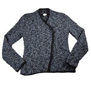 Armani Sz 4 Nubby Knit Alpaca Wool Mohair Blend Snap Button Asymmetrical Jacket